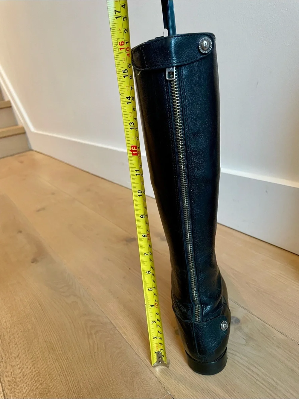 Frye Tall Black Leather Riding Boots • Size 7.5 B • Made in Mexico - Picture 12 of 14